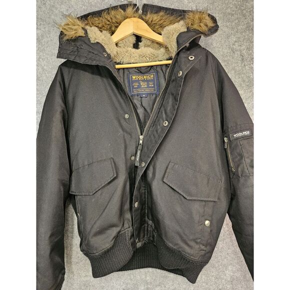 Woolrich John Rich Bros Mens 48 Arctic Parka Bomber Jacket Faux